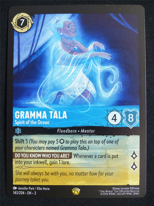 Gramma Tala Spirit of the Ocean 143/204 - Lorcana Card #4ZI