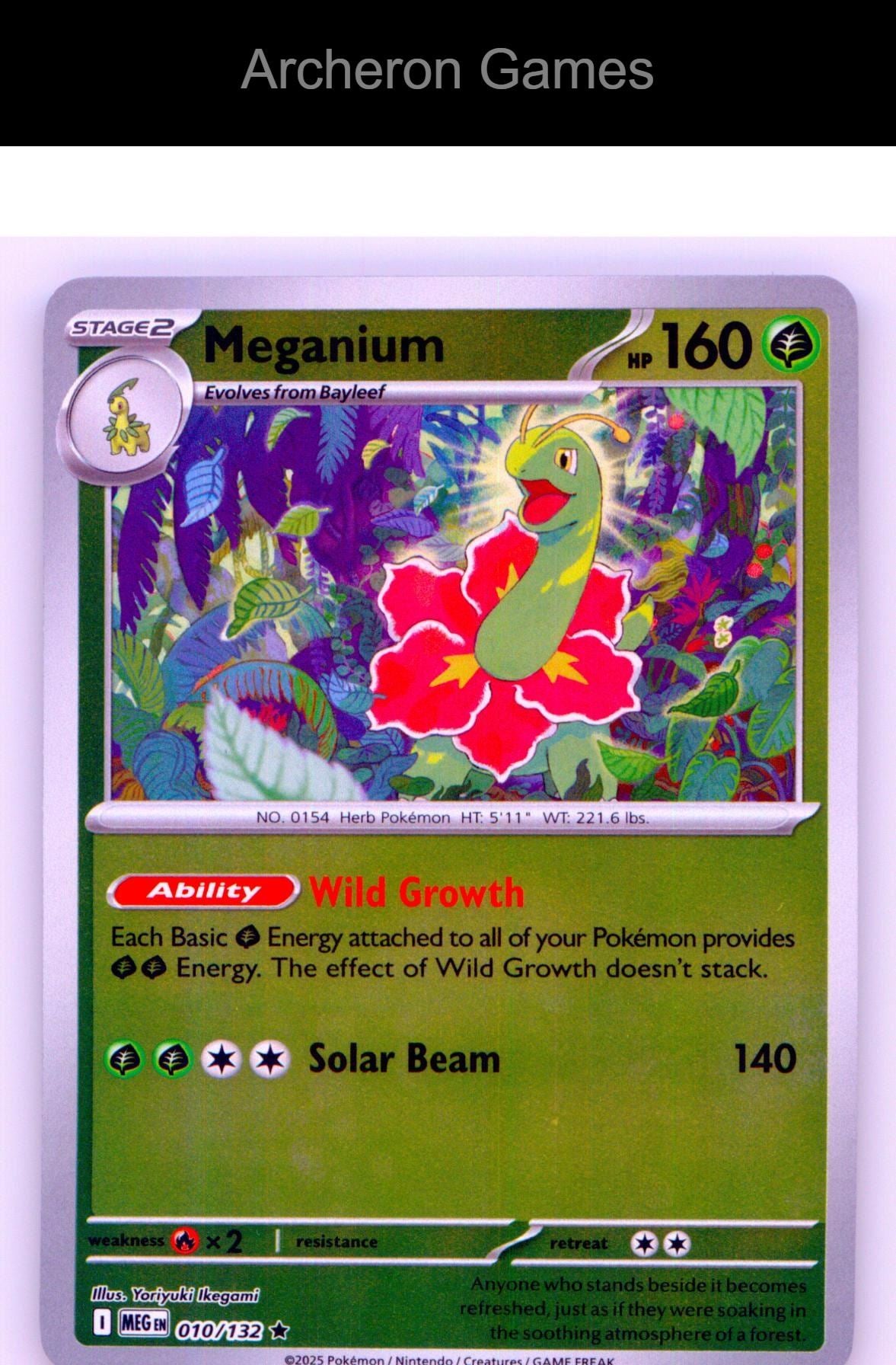Pokemon Card Meganium MEG 010/132 R Mega Evolution Reverse Holo