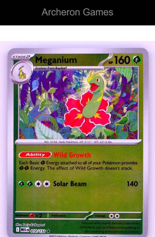 Pokemon Card Meganium MEG 010/132 R Mega Evolution Reverse Holo