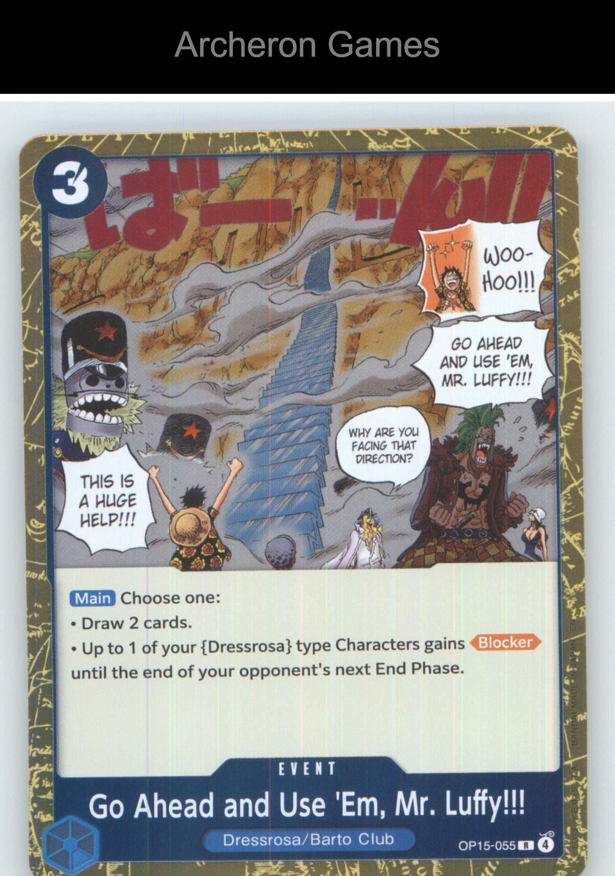 Go Ahead and Use 'Em, Mr. Luffy!!! OP15-055 One Piece Card NM/EX+ Foil