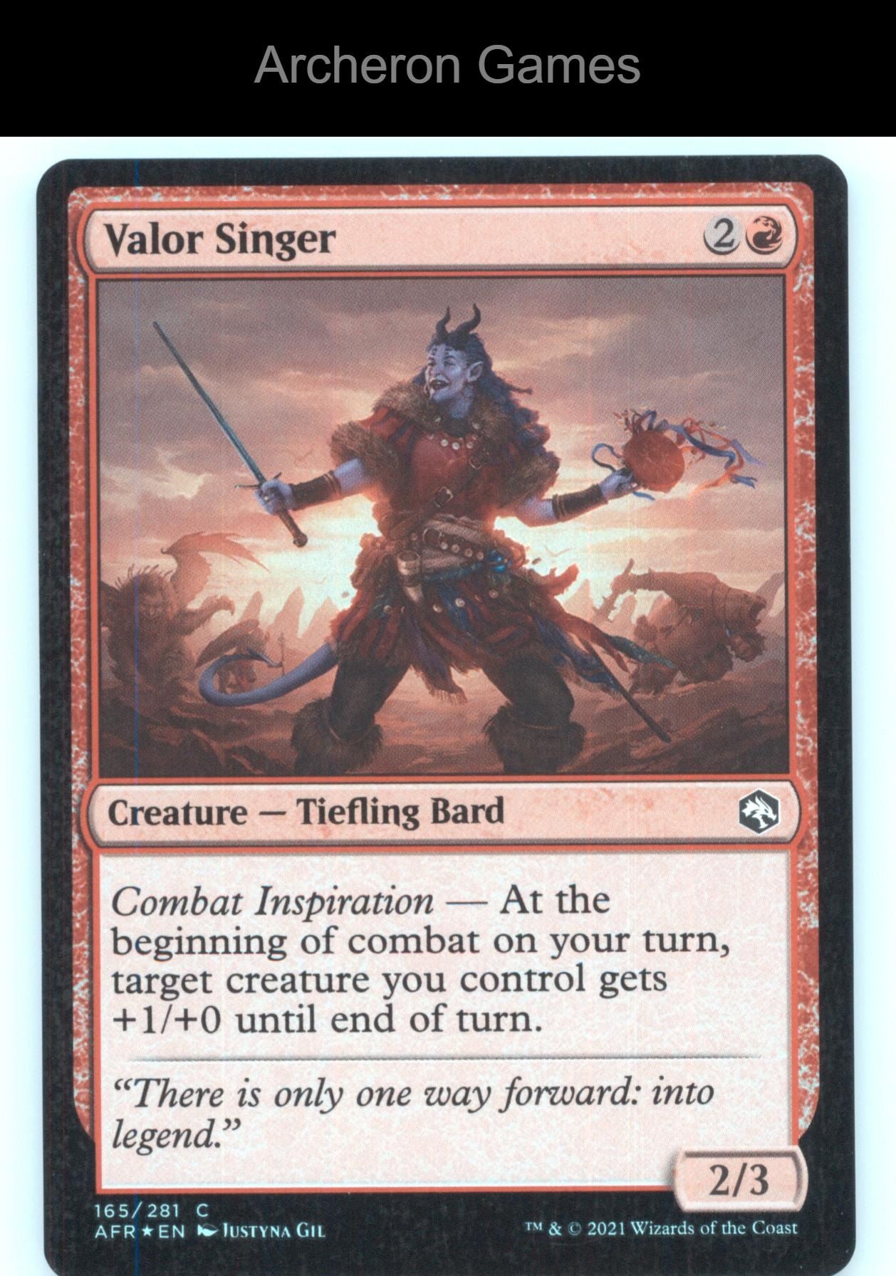 Valor Singer 165 C MTG Card Adventures in the Forgotten Realms