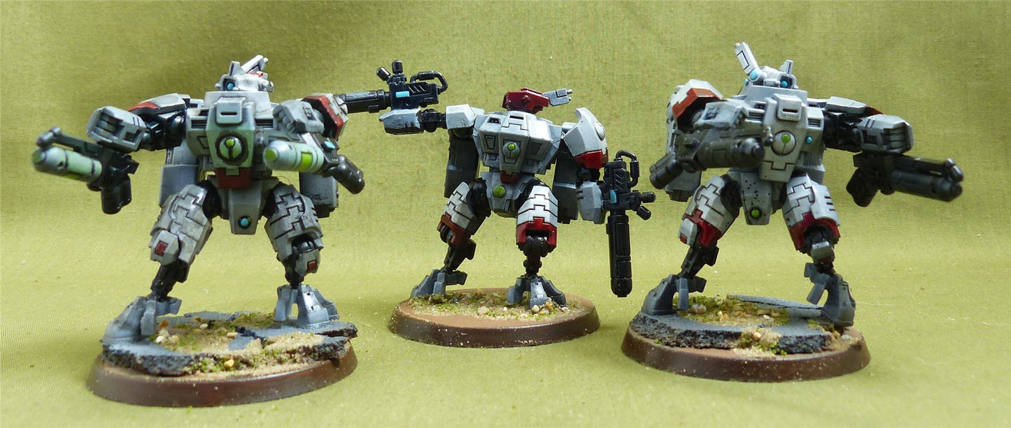 XV8 Crisis Battlesuit Team painted - Tau Empire - Warhammer 40K #1QA