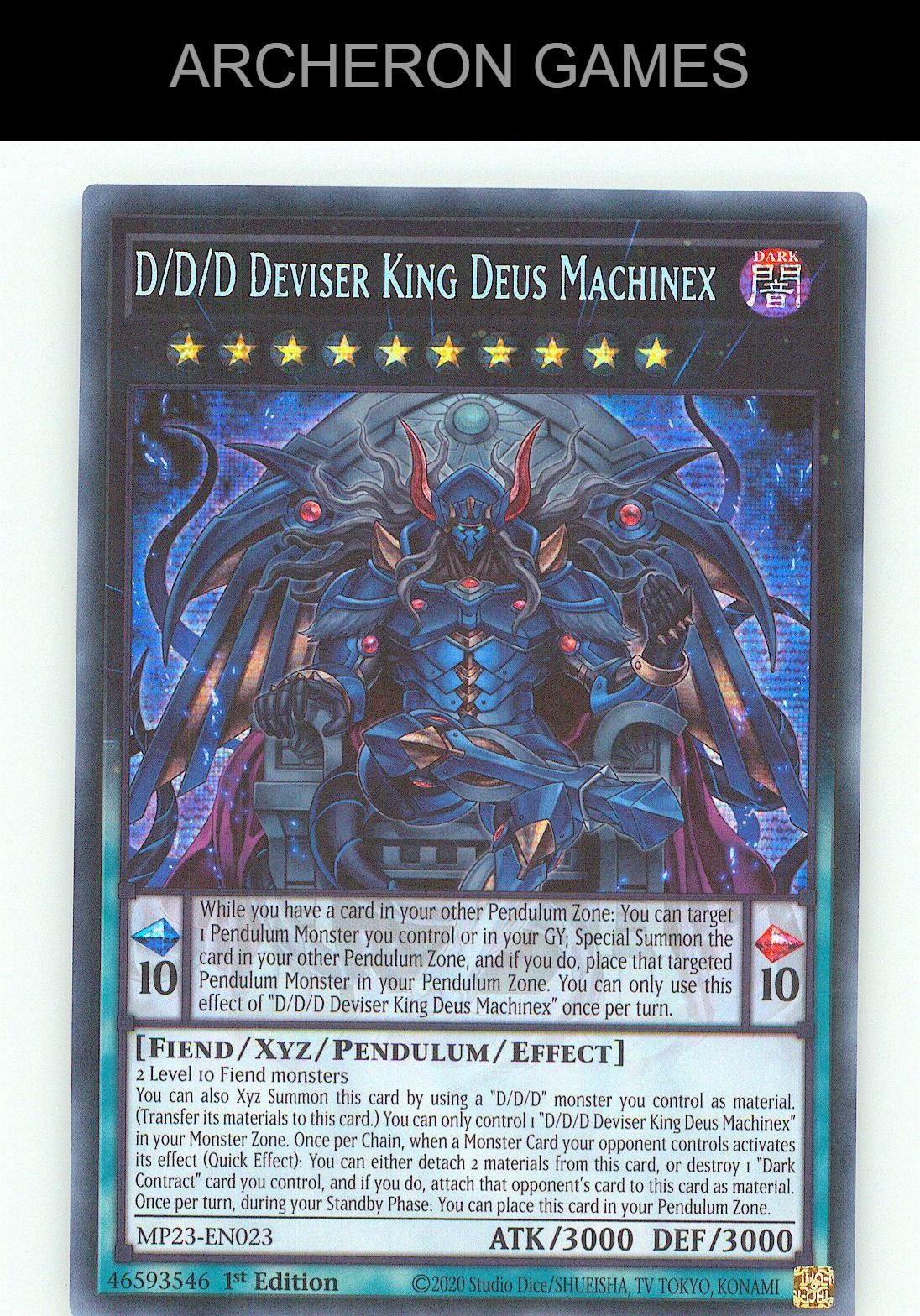 D/D/D Deviser King Deus Machinex SEC YUGIOH Card