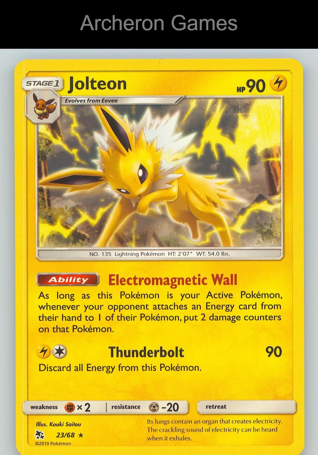 Pokemon Card Jolteon HIF 23/68 R Hidden Fates