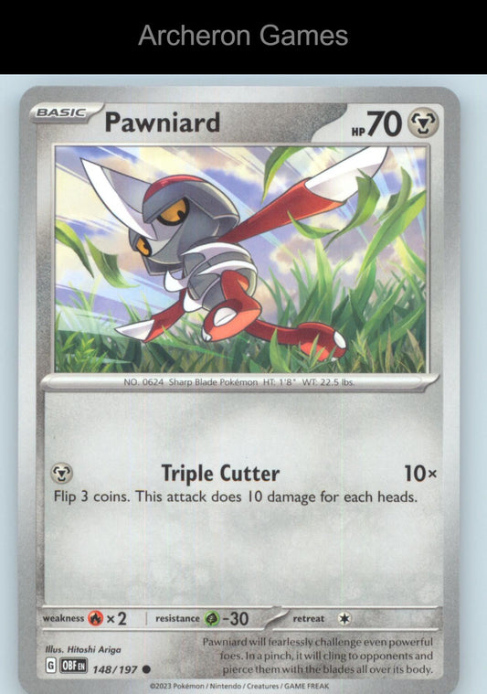 Pokemon Card Pawniard OBF 148/197 C Obsidian Flames