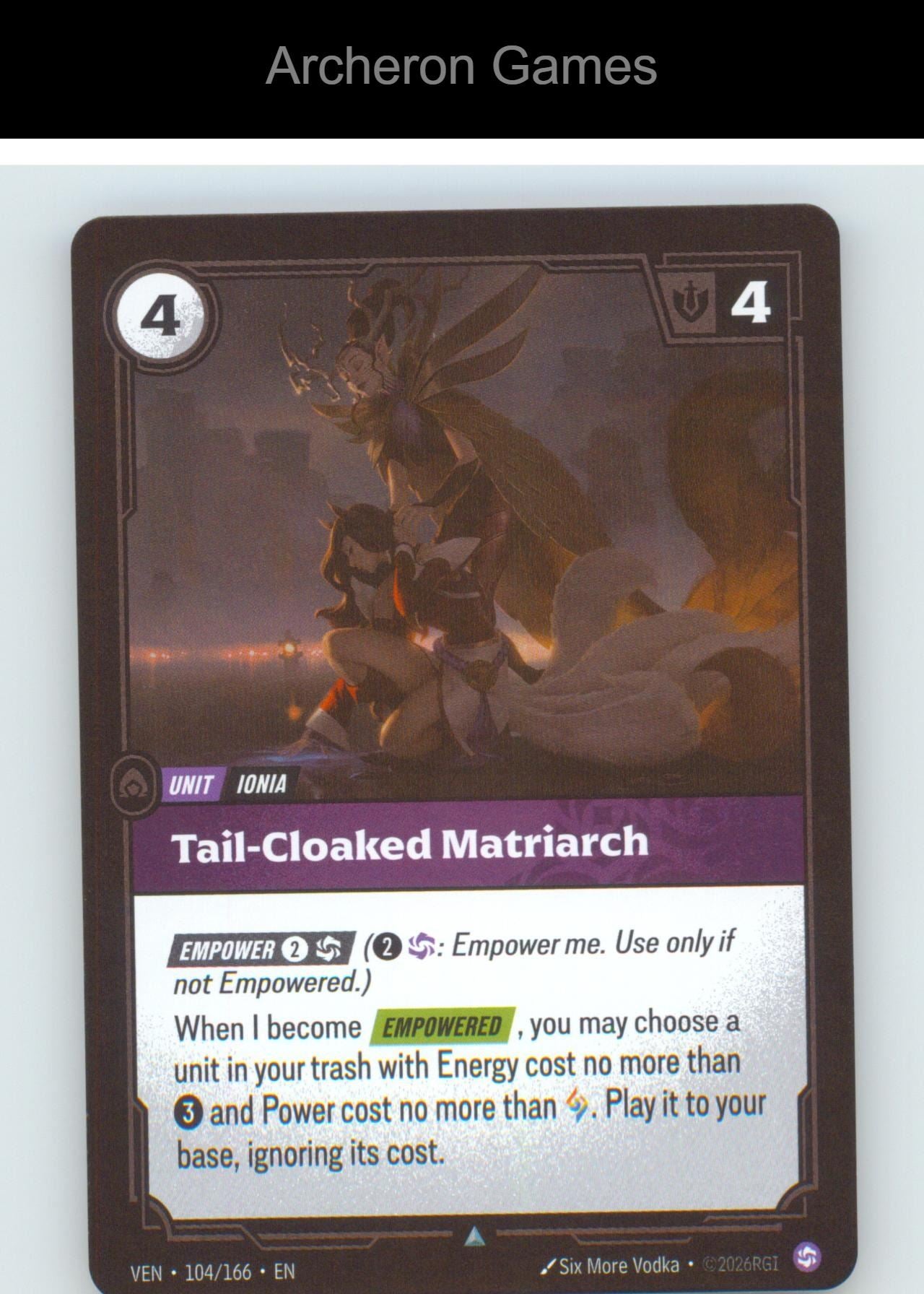 Tail-Cloaked Matriarch VEN 104/166 UC Vendetta Riftbound Card Foil