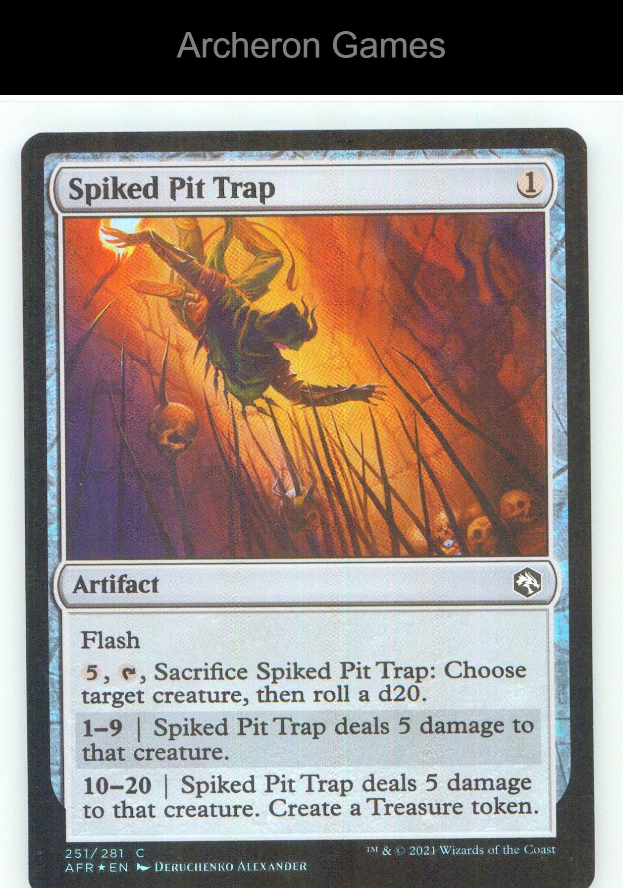 Spiked Pit Trap AFR 251 C MTG Card NM/EX+ Foil