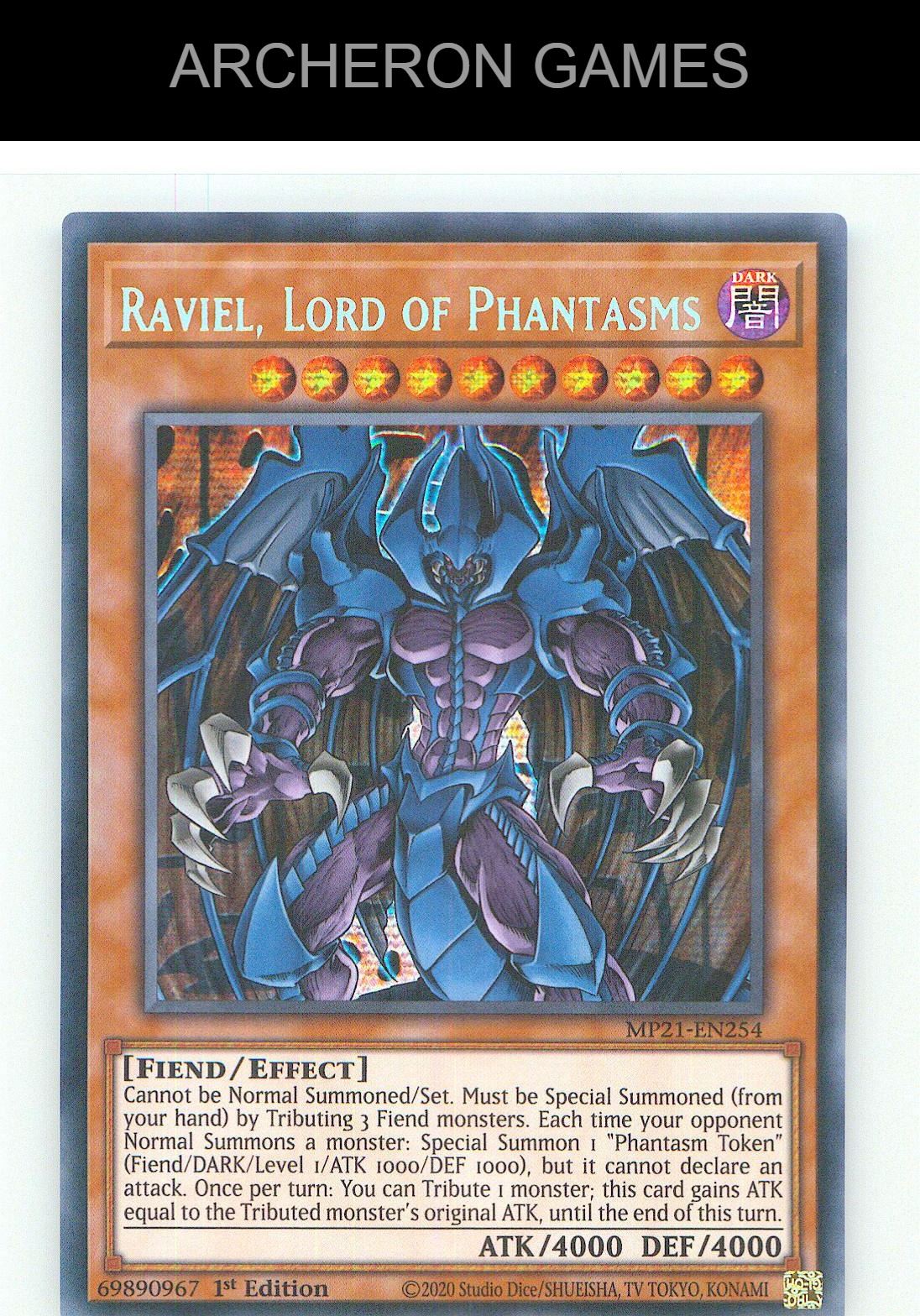 Raviel, Lord of Phantasms Prismatic Secret Rare YUGIOH Card 1st Edition