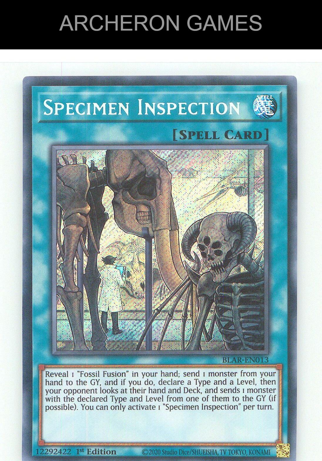 Specimen Inspection SEC YUGIOH Card 1st Edition