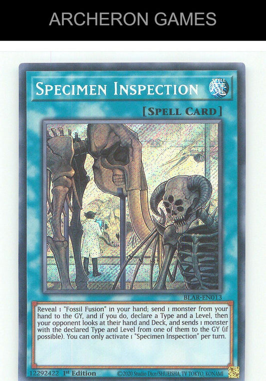 Specimen Inspection SEC YUGIOH Card 1st Edition