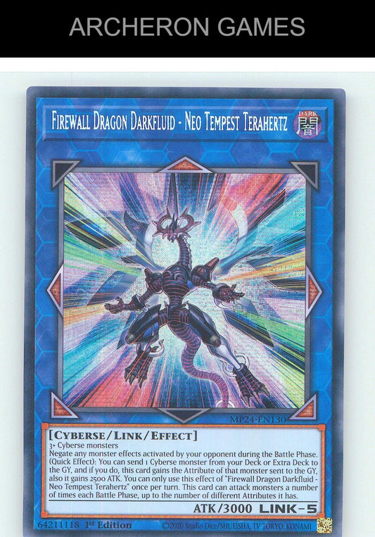 Firewall Dragon Darkfluid - Neo Tempest Terahertz YUGIOH Card 1st Edition