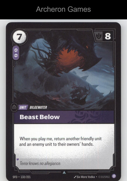 Beast Below SFD 132/221 UC  Card Spiritforged