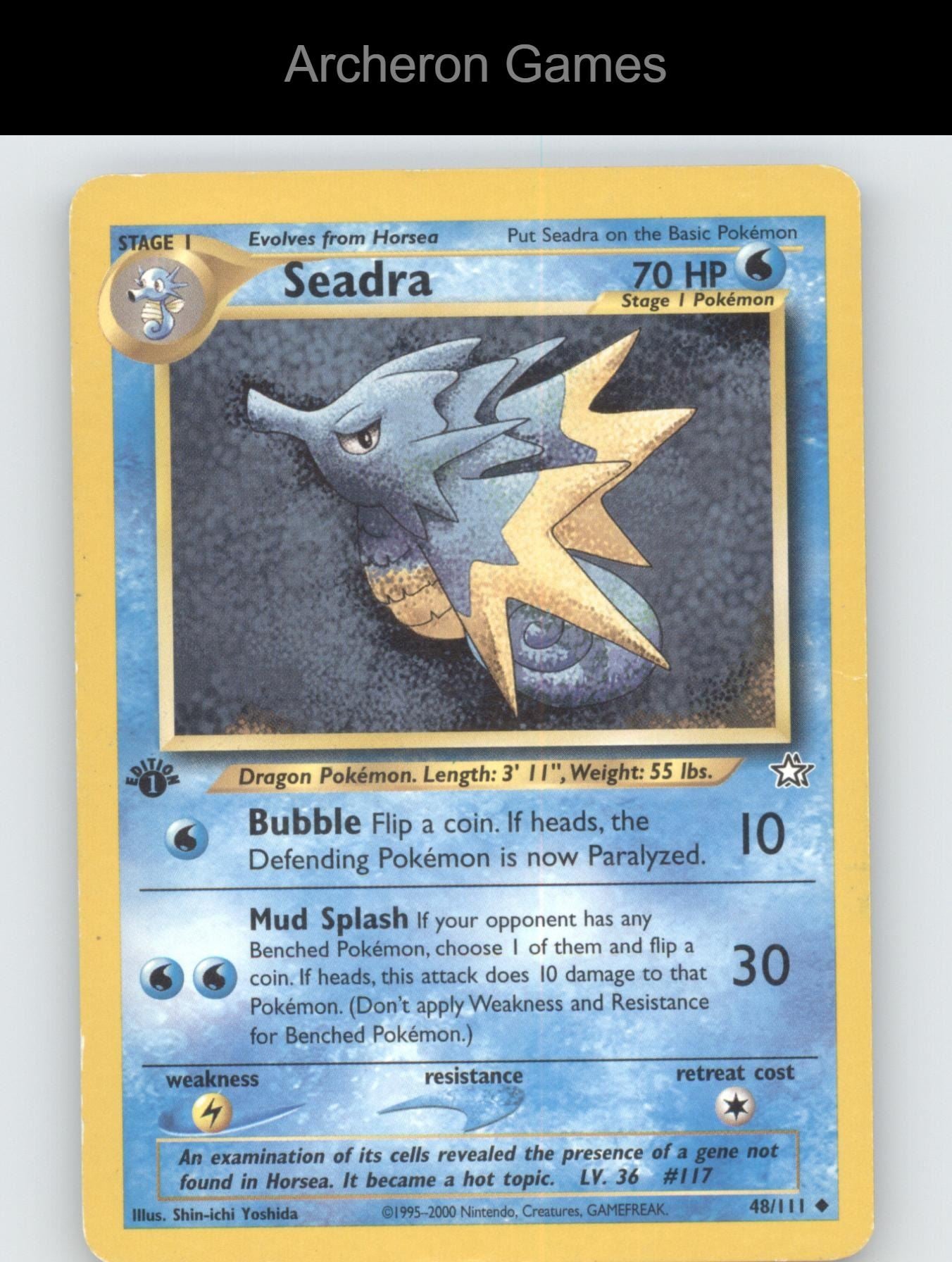 Pokemon Card Seadra N1 48/111 UC Neo Genesis 1st Edition