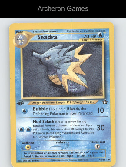 Pokemon Card Seadra N1 48/111 UC Neo Genesis 1st Edition