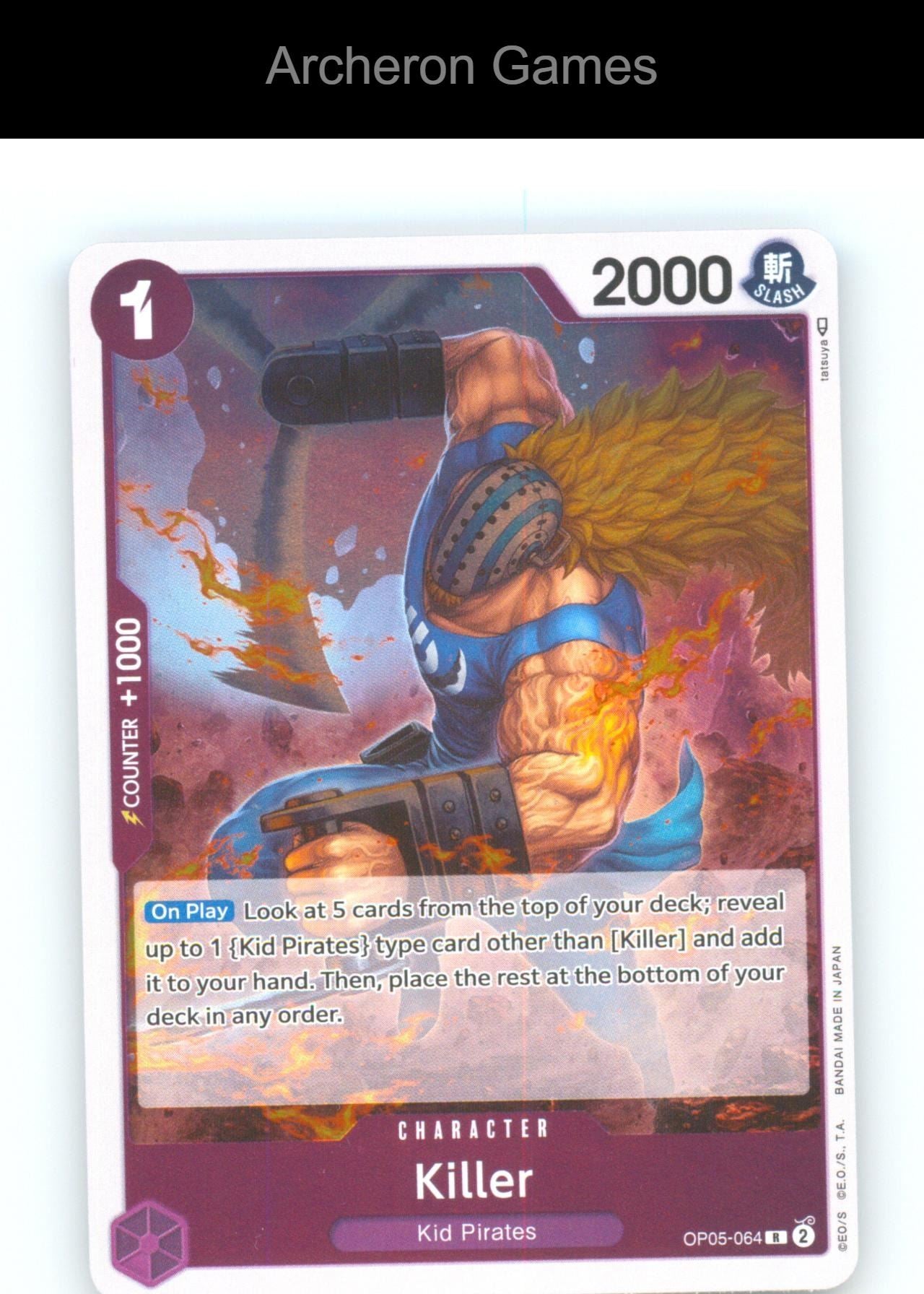 Killer OP05-064 R One Piece Card NM/EX+ Foil