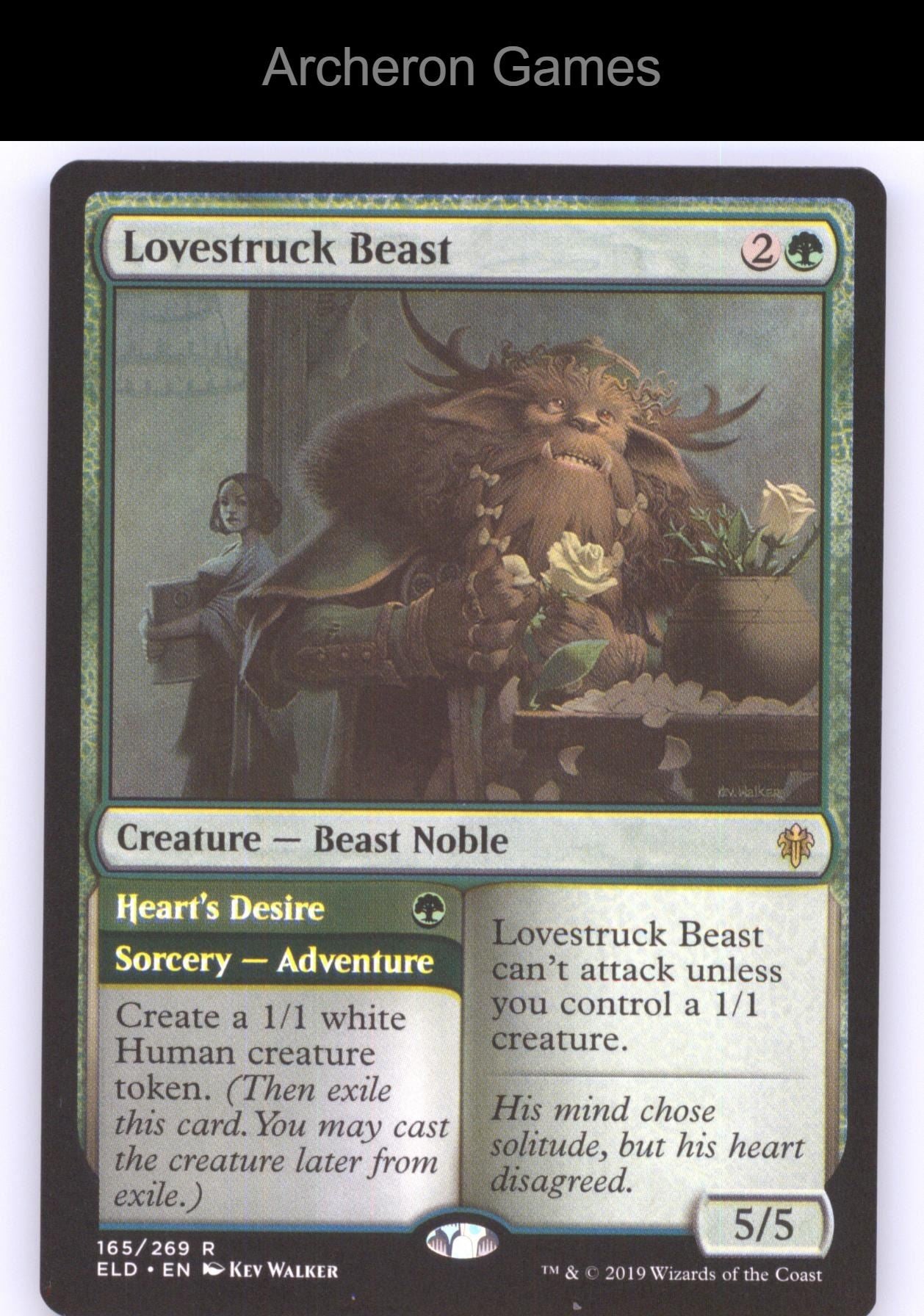 Lovestruck Beast 165 R MTG Card Throne of Eldraine