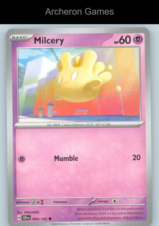 Pokemon Card Milcery SCR 64/142 C Stellar Crown