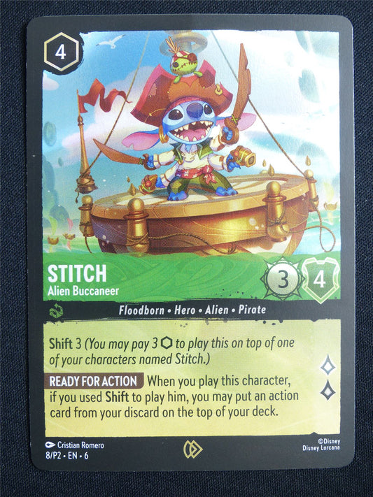 Stitch Alien Buccaneer 8/P2 Foil played - Lorcana Card #13L