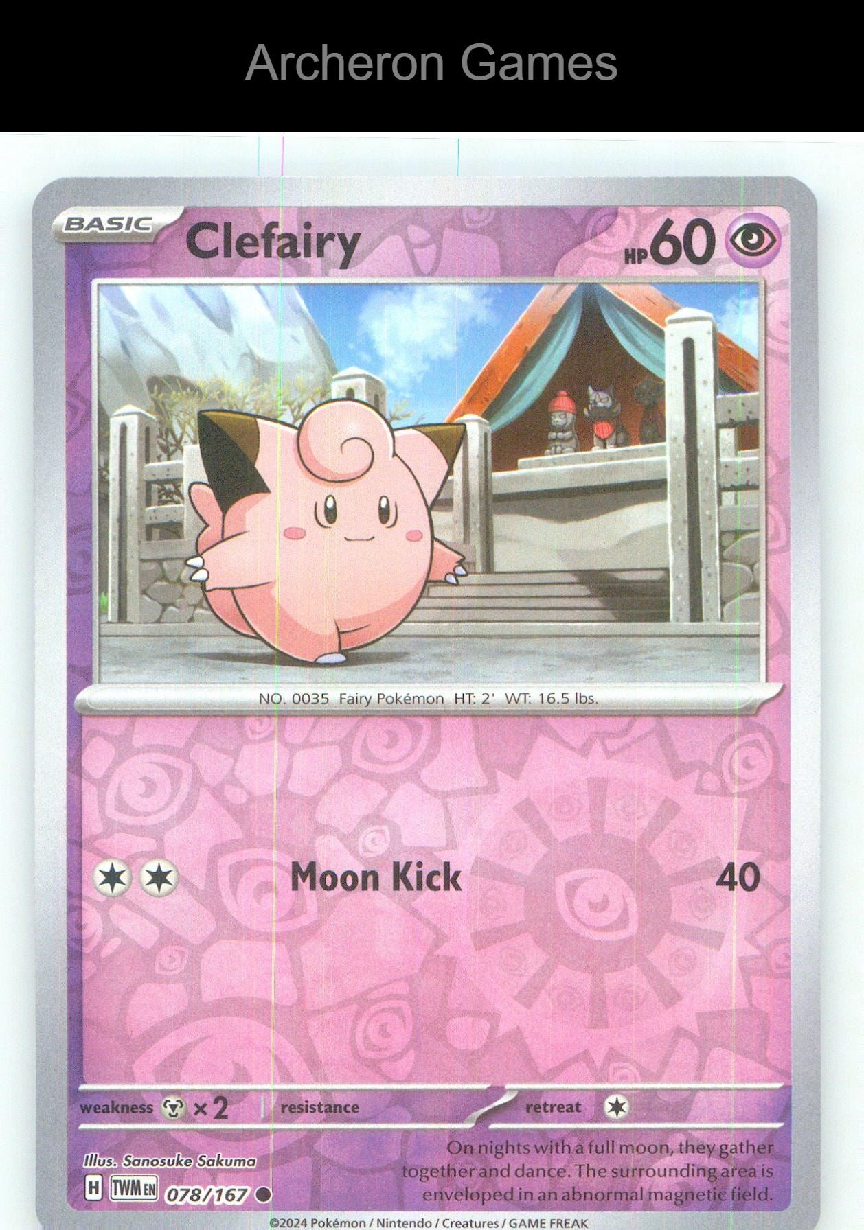 Pokemon Card Clefairy TWM 078/167 C Twilight Masquerade Reverse Holo