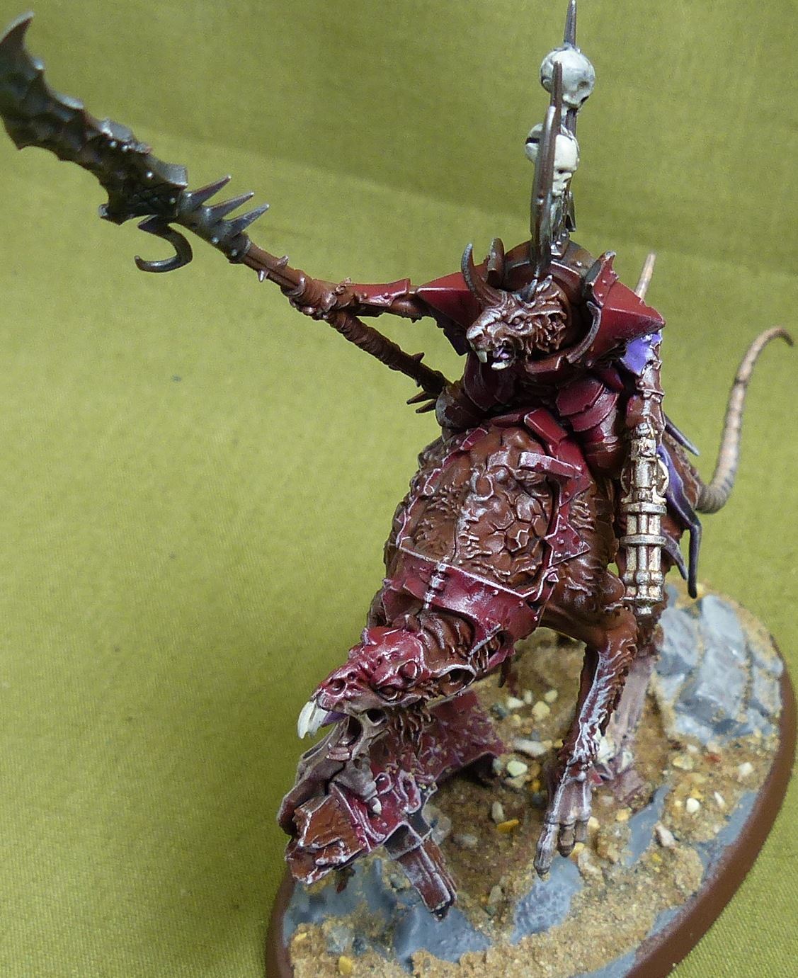 Clawlord on Gnaw-beast Painted - Skaven - Warhammer AoS #1C1