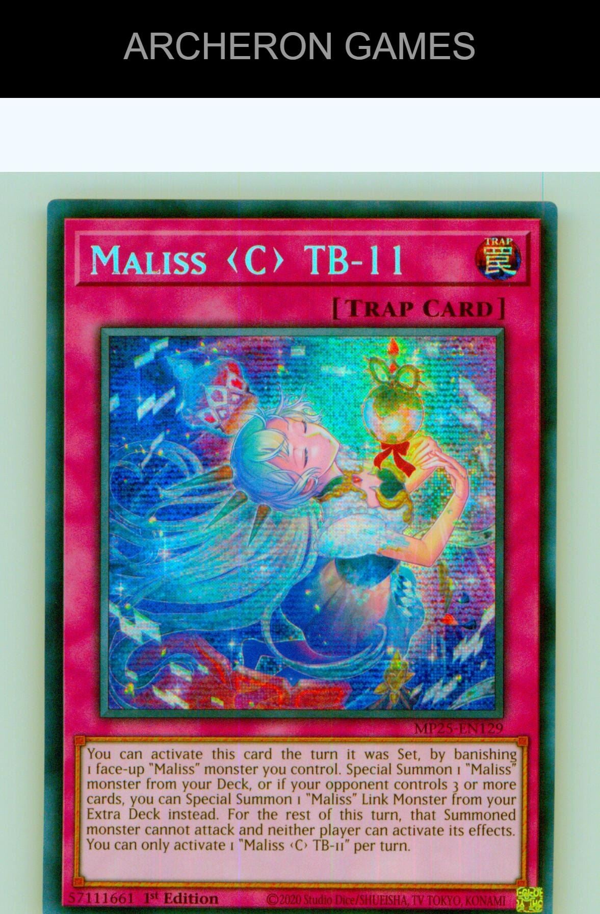 Maliss C TB-11 Prismatic Secret Rare YUGIOH Card 1st Edition
