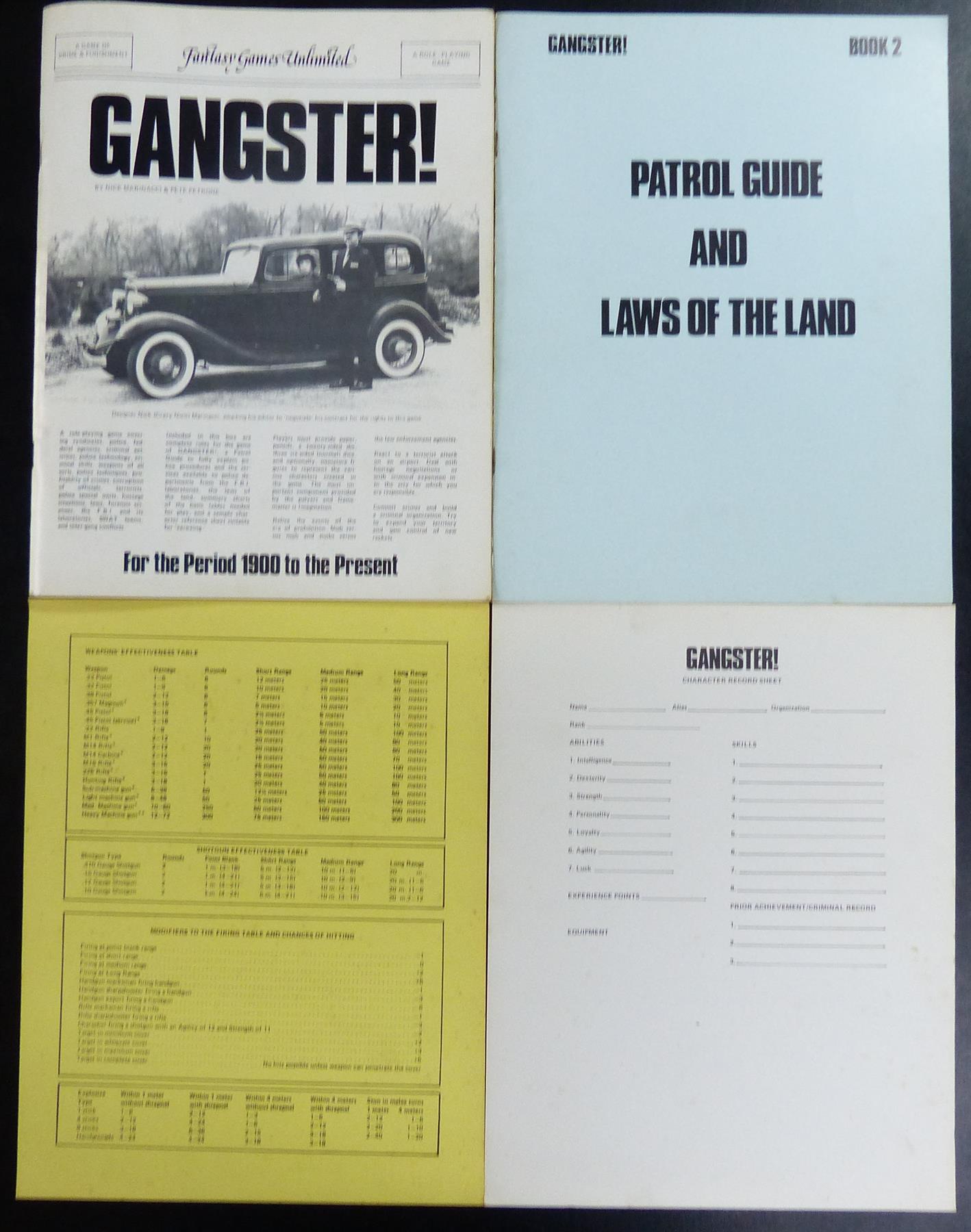 Gangster! 1900 Periods Classic Roleplaying Game OOP #1XR