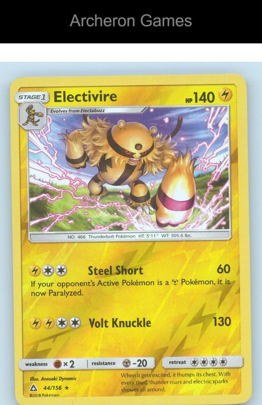 Pokemon Card Electivire UPR 44/156 R Ultra Prism Reverse Holo