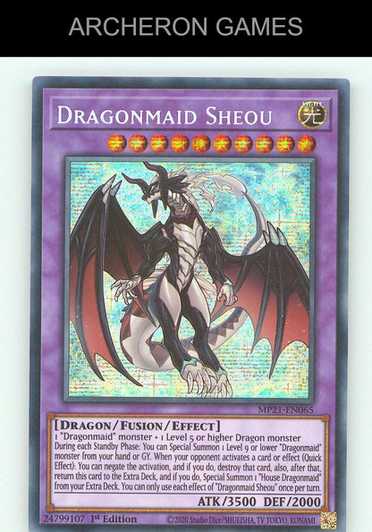 Dragonmaid Sheou SEC YUGIOH Card