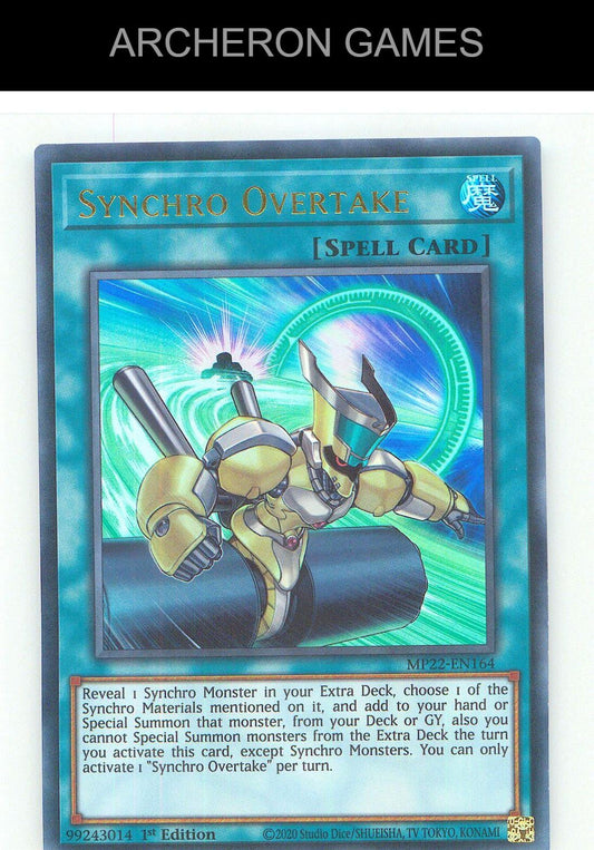 Synchro Overtake Ultra Rare YUGIOH Card 1st Edition
