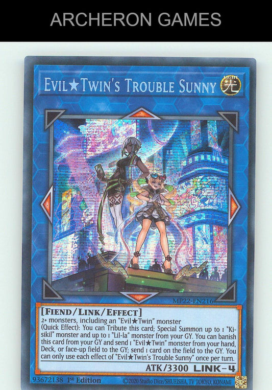 Evil Twin's Trouble Sunny SEC YUGIOH Card