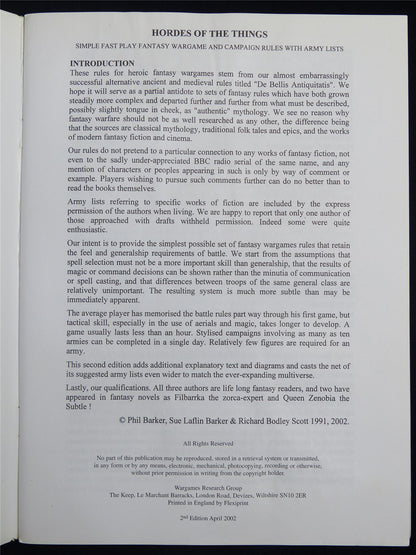 Hordes of the Things 2nd Edition 2002 Booklet #1XA