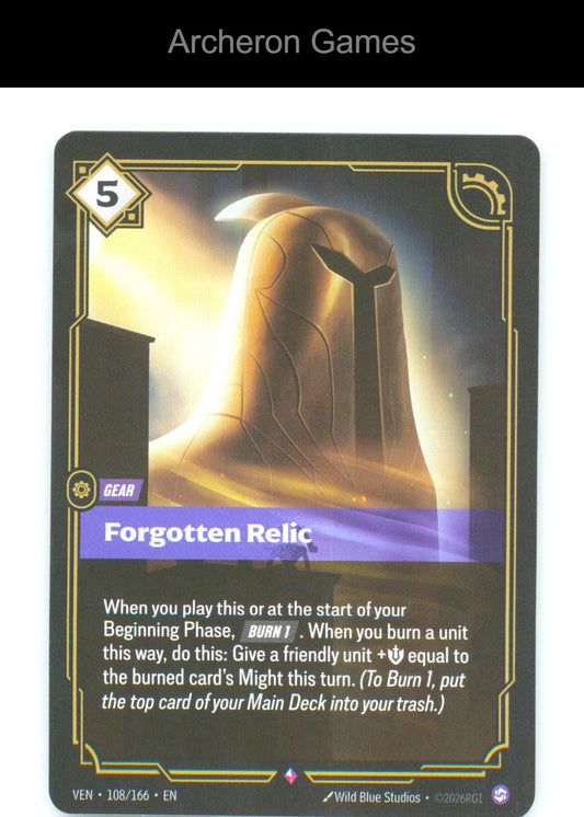Forgotten Relic VEN 108/166 R Vendetta Riftbound Card Foil