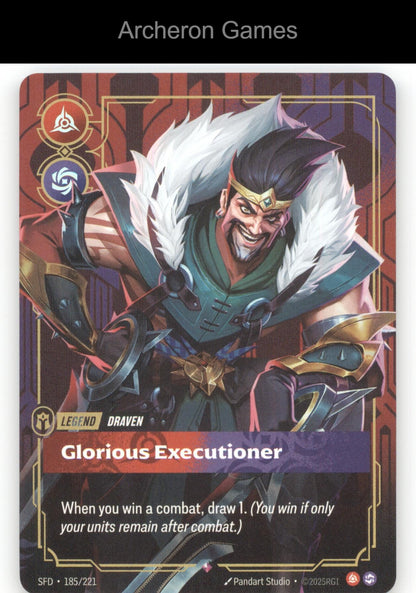 Draven - Glorious Executioner SFD 185/221 R  Card Spiritforged