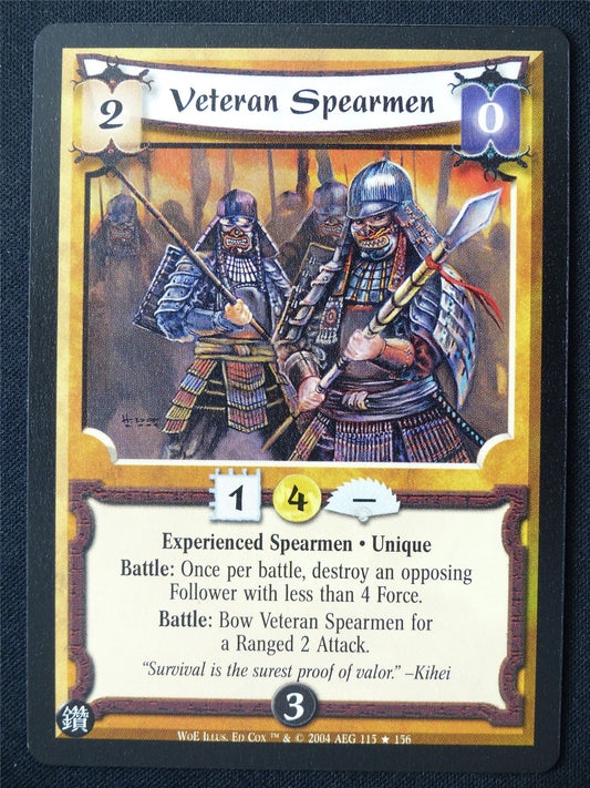Veteran Spearman - WoE - Legend of the Five Rings L5R Card #UT
