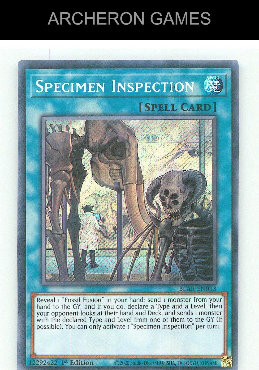 Specimen Inspection SEC YUGIOH Card 1st Edition