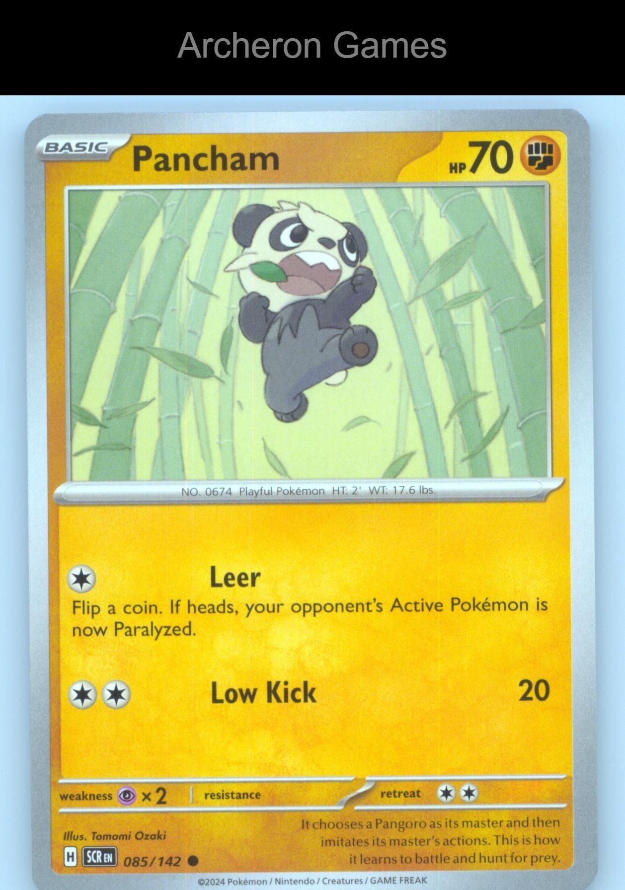 Pokemon Card Pancham SCR 85/142 C Stellar Crown