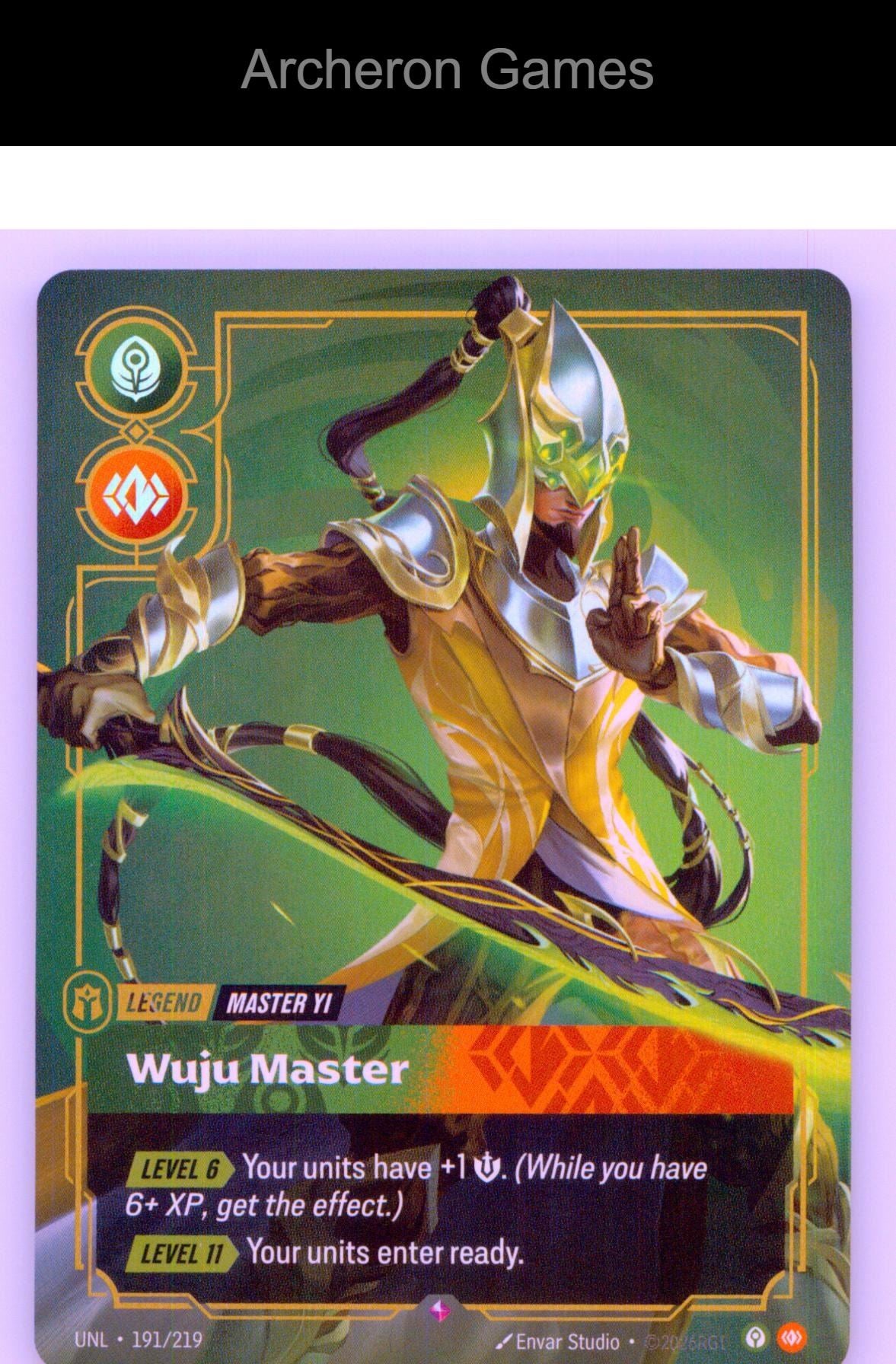 Master Yi - Wuju Master UNL 191/219 R Unleashed Riftbound Card
