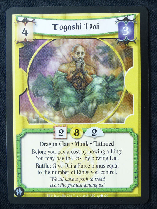 Togashi Dai - THW - Legend of the Five Rings L5R Card #WN