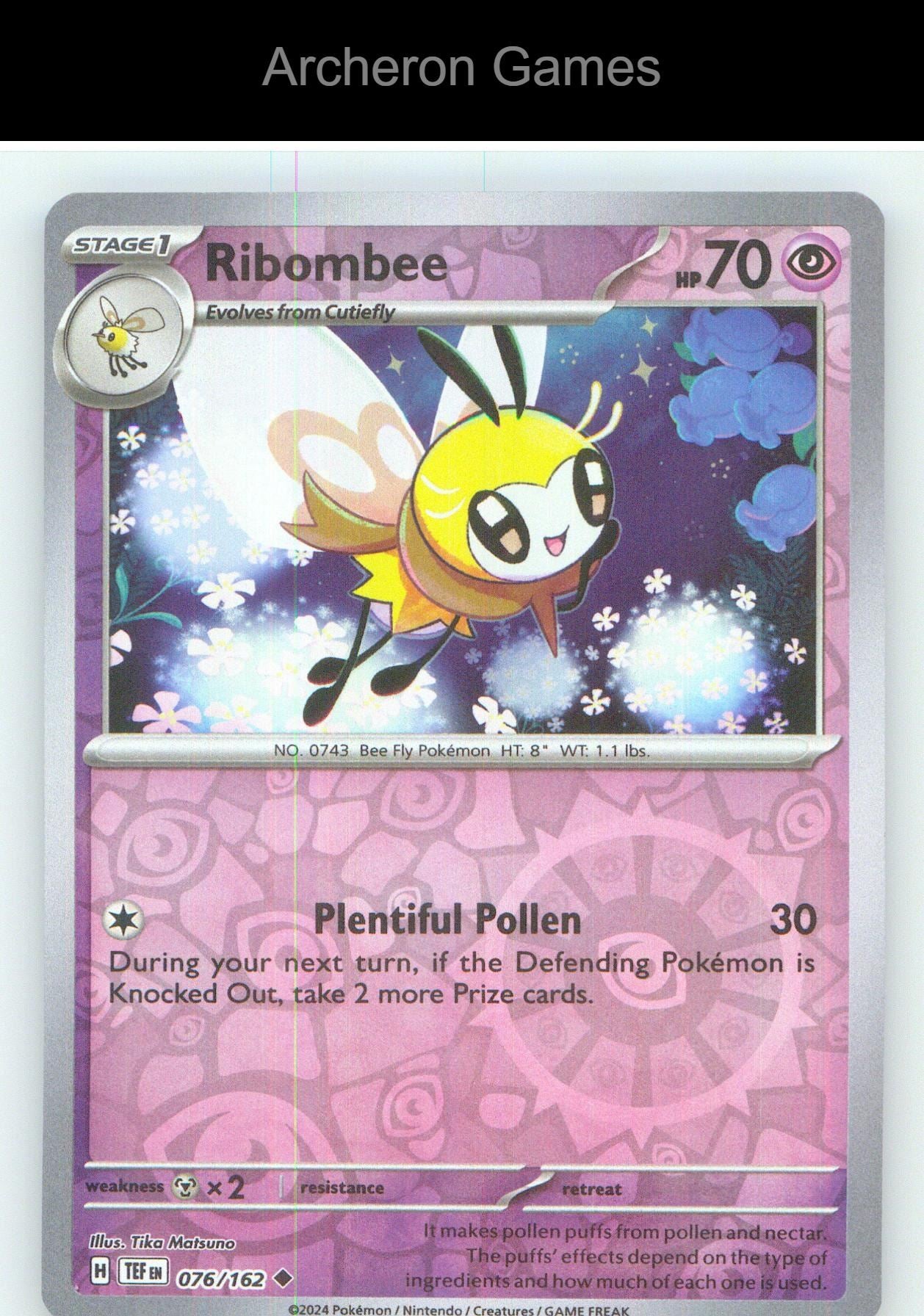 Pokemon Card Ribombee TEF 076/162 UC Temporal Forces Reverse Holo