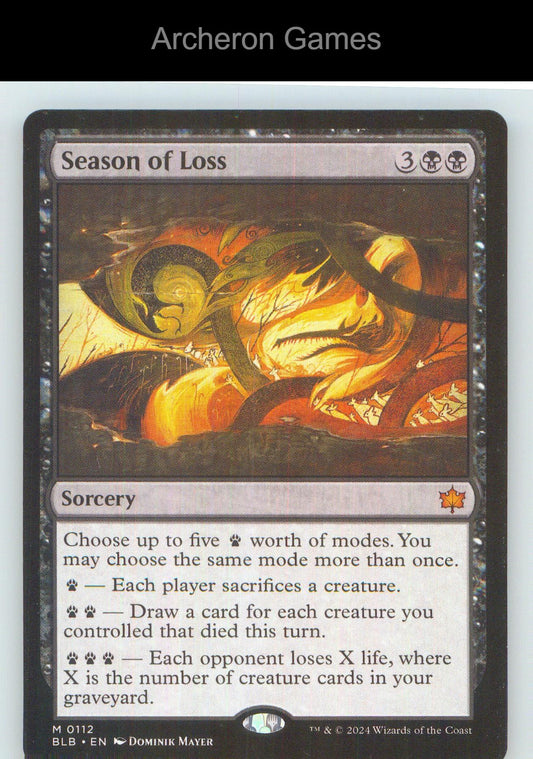 Season of Loss BLB 112 Mythic MTG Card NM/EX+