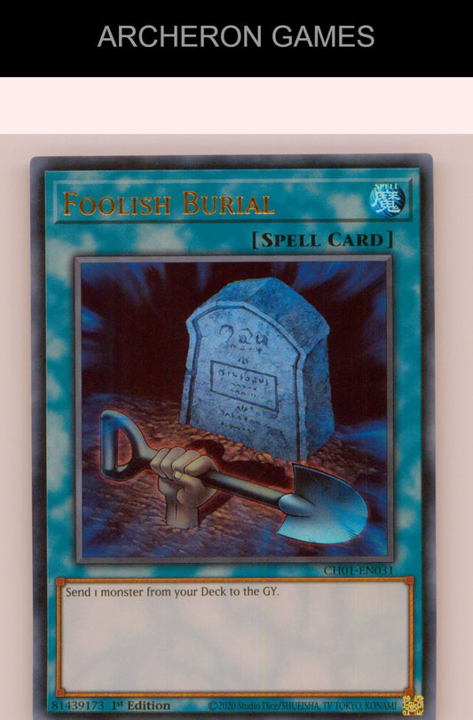 Foolish Burial Ultra Rare YUGIOH Card 1st Edition