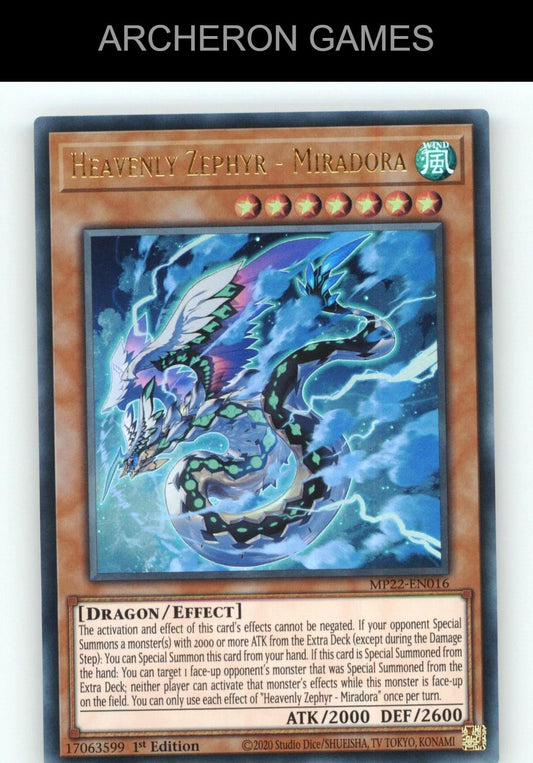 Heavenly Zephyr - Miradora Ultra Rare YUGIOH Card