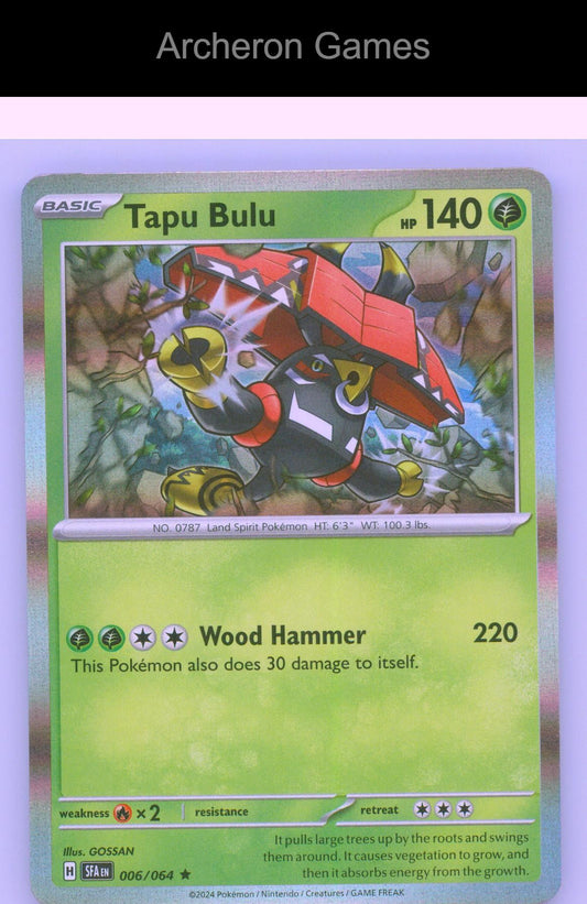 Pokemon Card Tapu Bulu SFA 006/064 R Shrouded Fable Reverse Holo