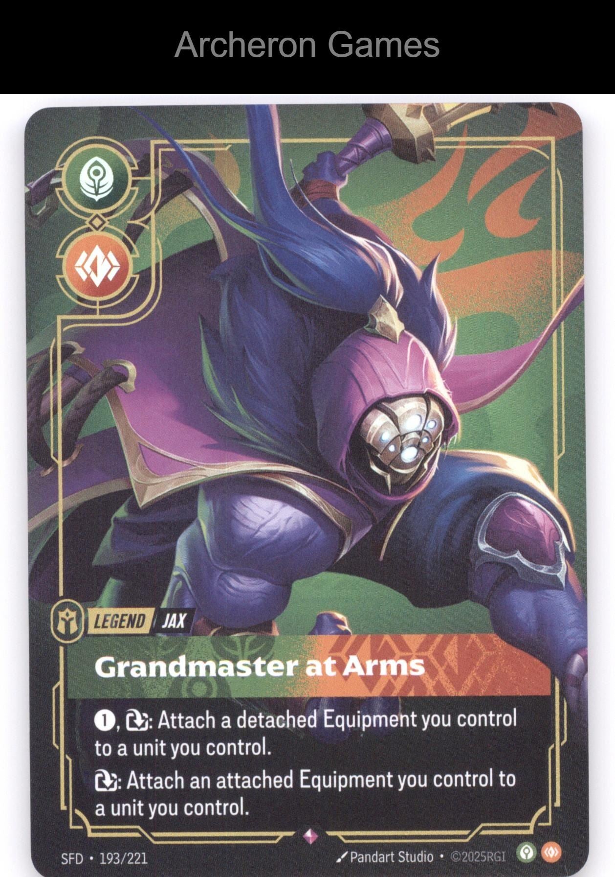 Jax - Grandmaster At Arms SFD 193/221 R  Card Spiritforged