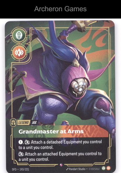 Jax - Grandmaster At Arms SFD 193/221 R  Card Spiritforged