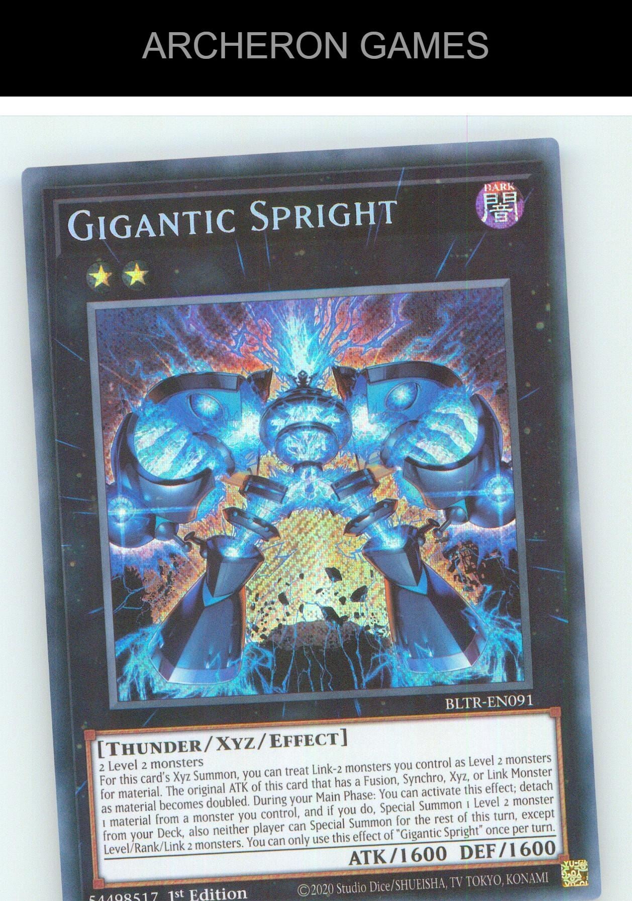 Gigantic Spright SEC YUGIOH Card 1st Edition