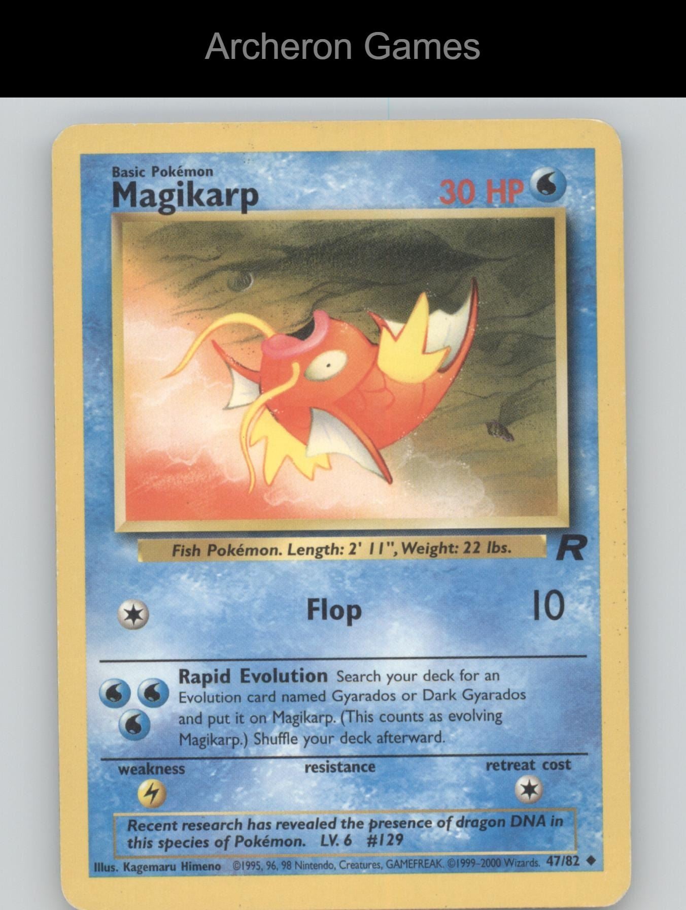 Pokemon Card Magikarp TR 47/82 UC Team Rocket Unlimited