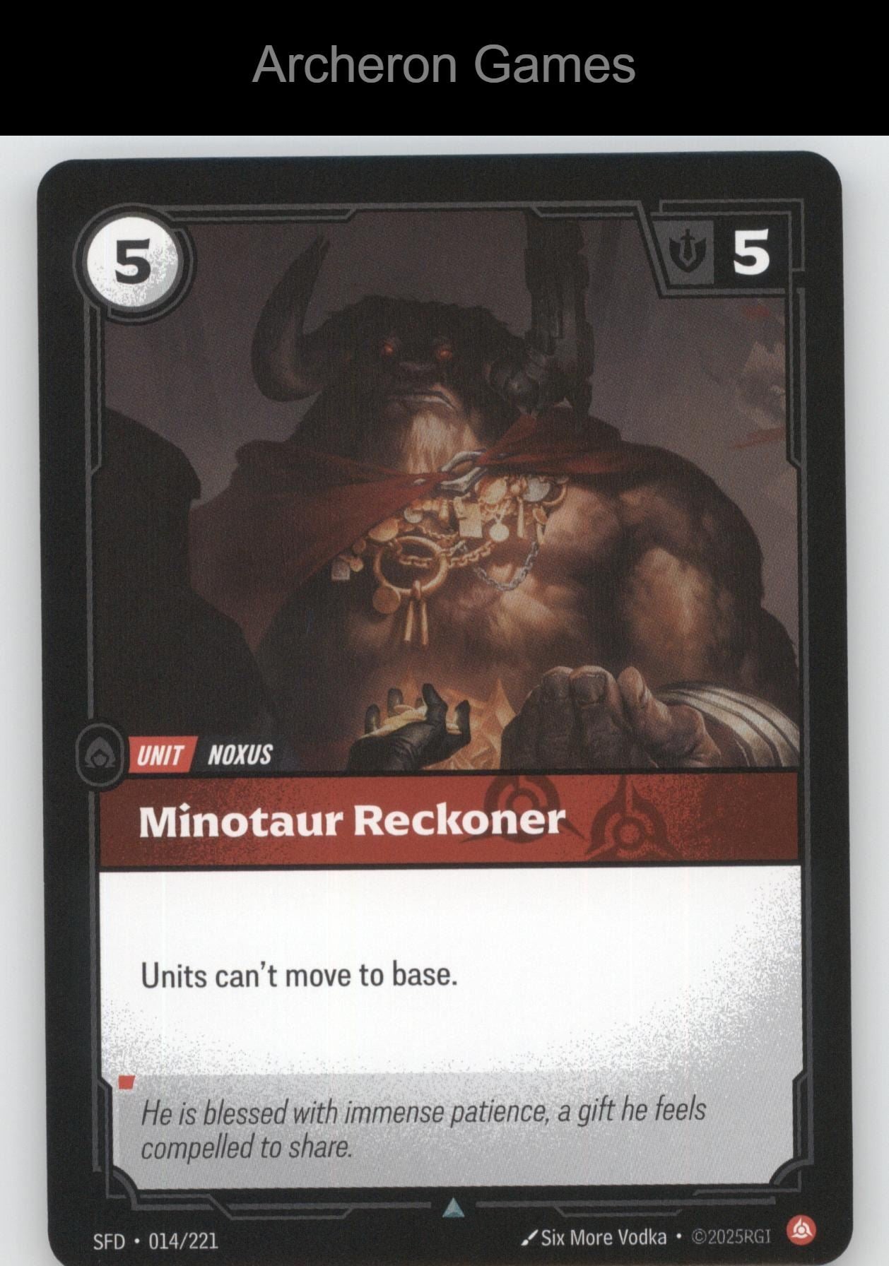 Minotaur Reckoner SFD 014/221 UC  Card Spiritforged