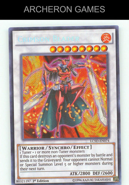 Crimson Blader SEC YUGIOH Card