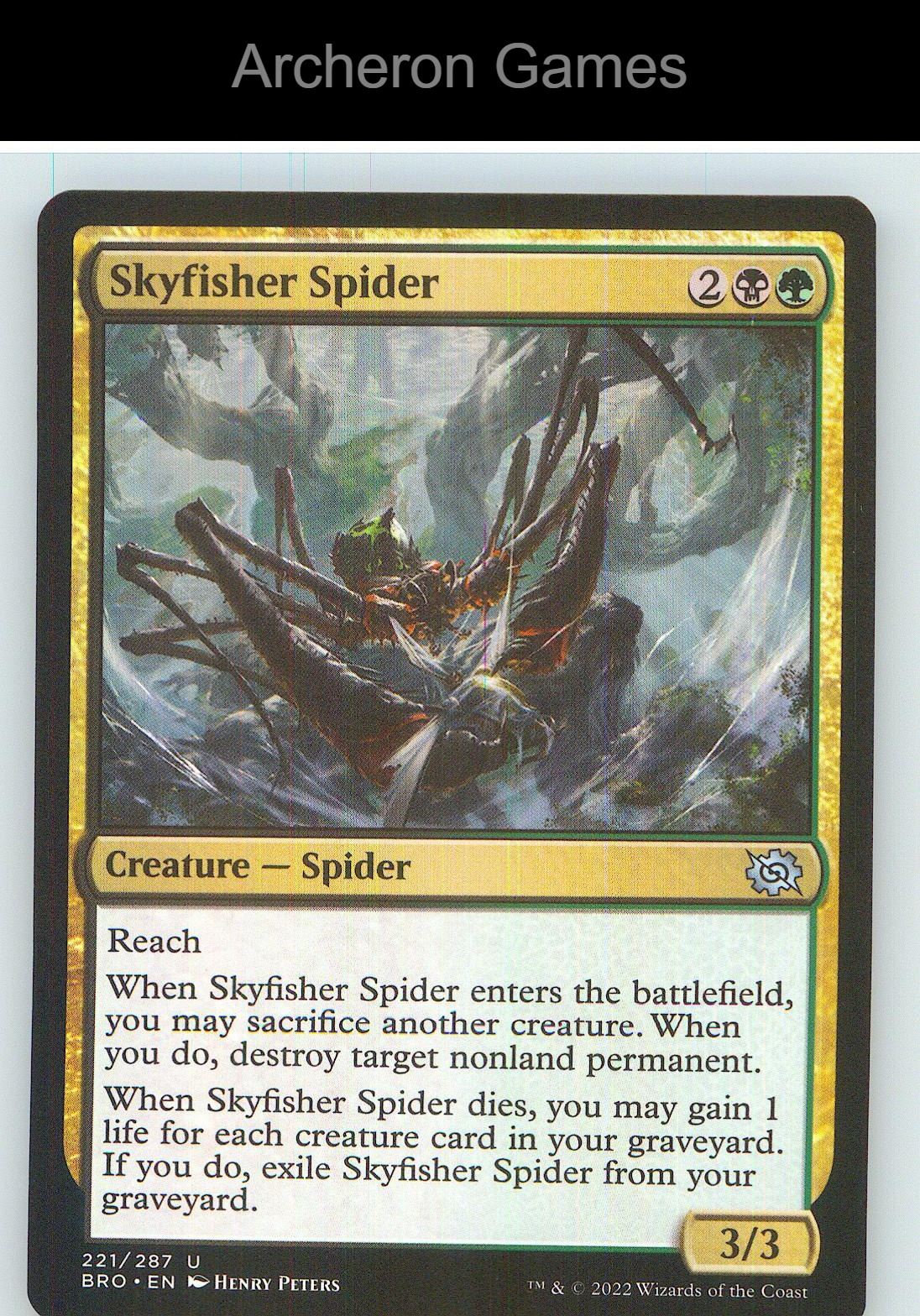 Skyfisher Spider BRO 221 UC MTG Card NM/EX+